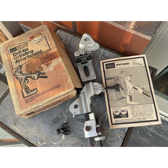 Sears Craftsman Drill Bit Grinding Attachment #9 6677 Vintage With‎ Box - Picture 1 of 5
